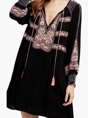 Free People Black Tunic/Mini Dress with Oversized Fit
